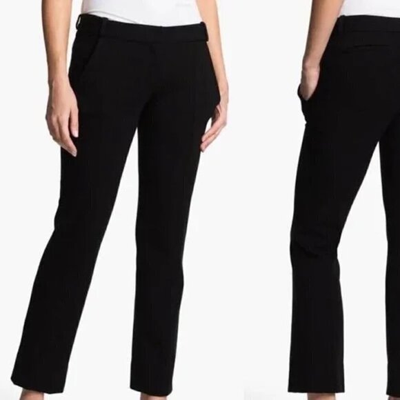 DIANE von FURSTENBERG Trouser Pants Sz 4 Black Straight - Picture 3 of 17